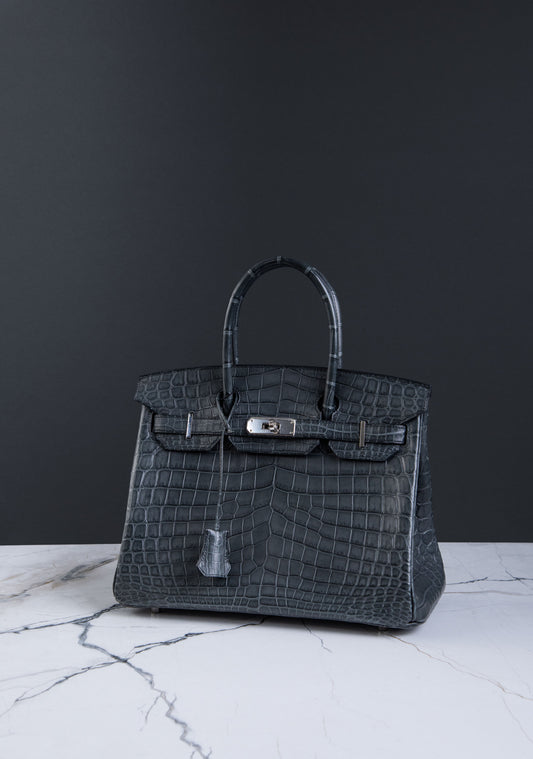 Hermès Birkin 30 Matte Alligator Plomb PHW