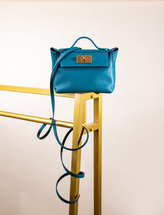 Hermès Mini 24/24 in Vert Bosphore GHW