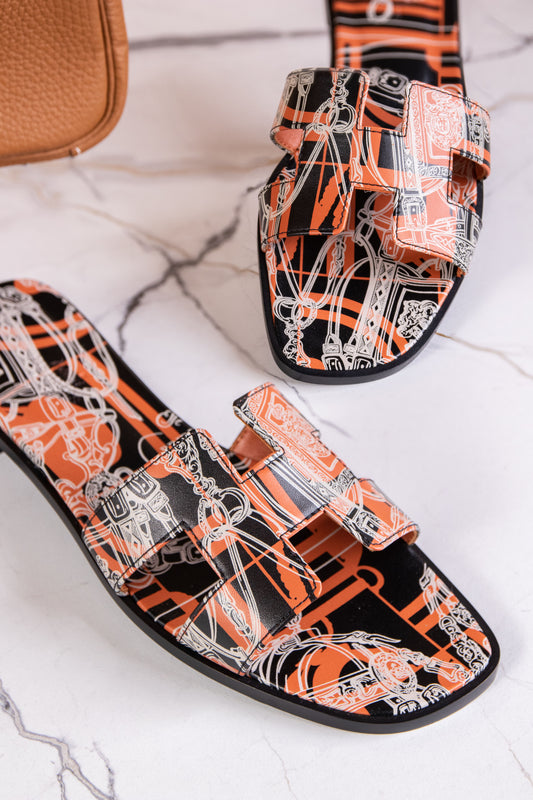Hermès Oran Sandals Multicolor Black