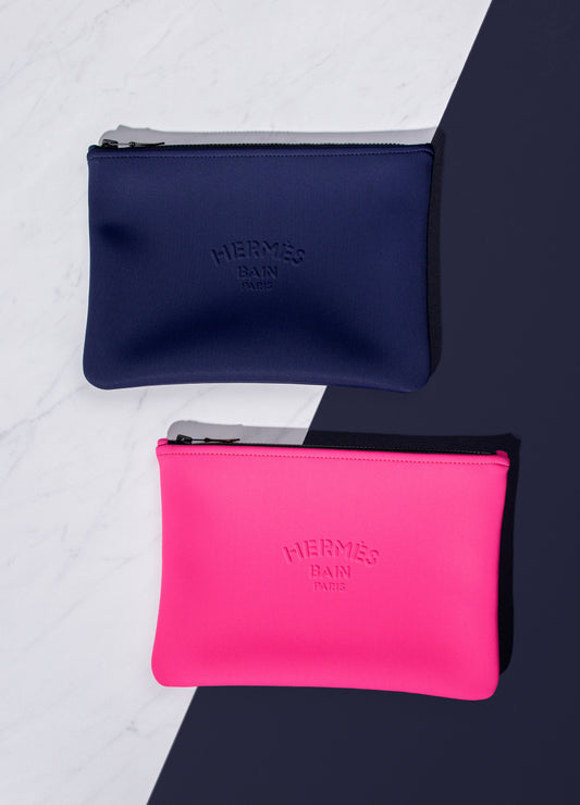 Hermès Neobain Case in Blue Marine & Rose Blogger