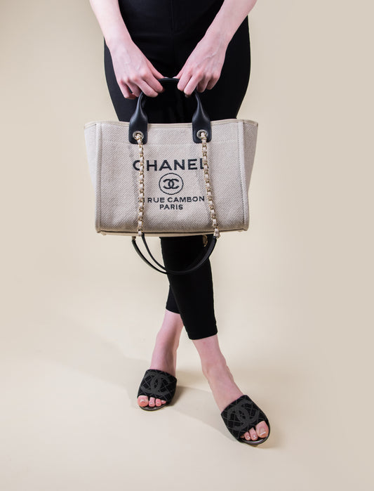 Chanel Beige Deauville Shopping Bag