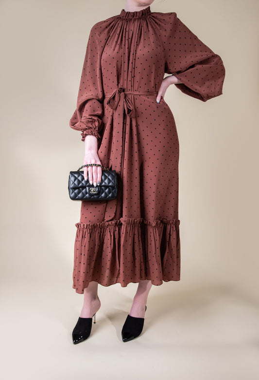 Zimmermann Dotted Dress & Chanel Mini Classic Flap Bag