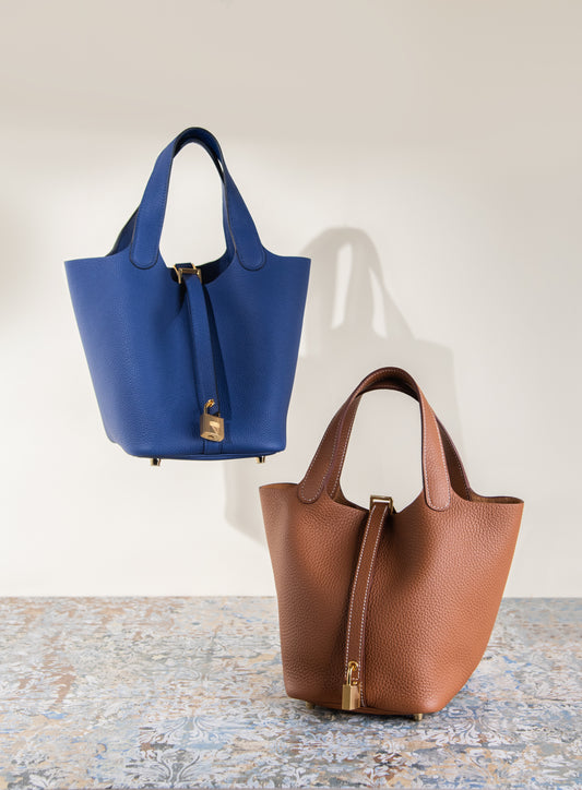 Hermès Picotin 18 Bags in Blue Sapphire & Gold GHW