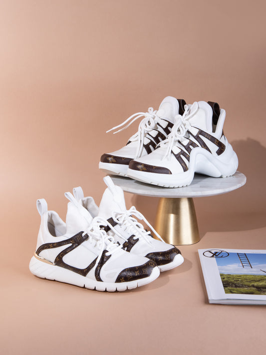 Louis Vuitton White Archlight Sneakers & White Technical Fabric Aftergame Sneakers