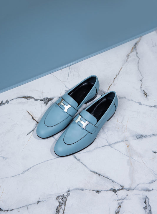 Hermès Paris Loafers in Light Blue PHW