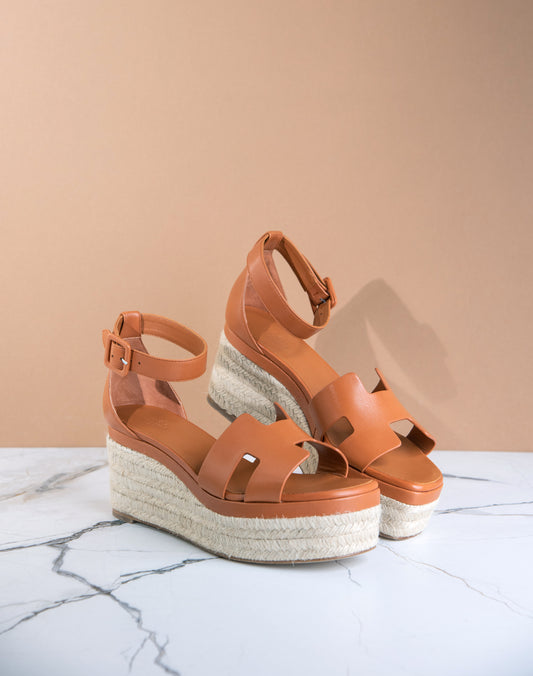 Hermès Doll 60 Espadrilles in Marron Glaise