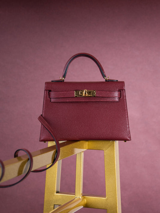 Hermès Mini Kelly Epsom Rouge H GHW
