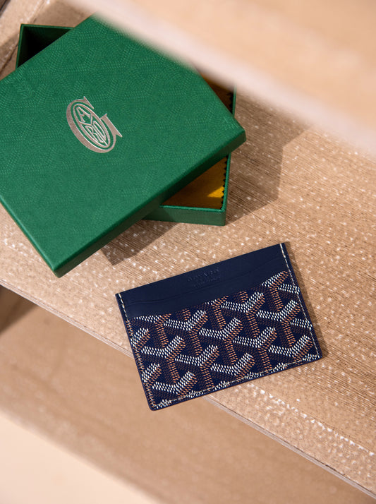 Goyard Card Holder in Navy