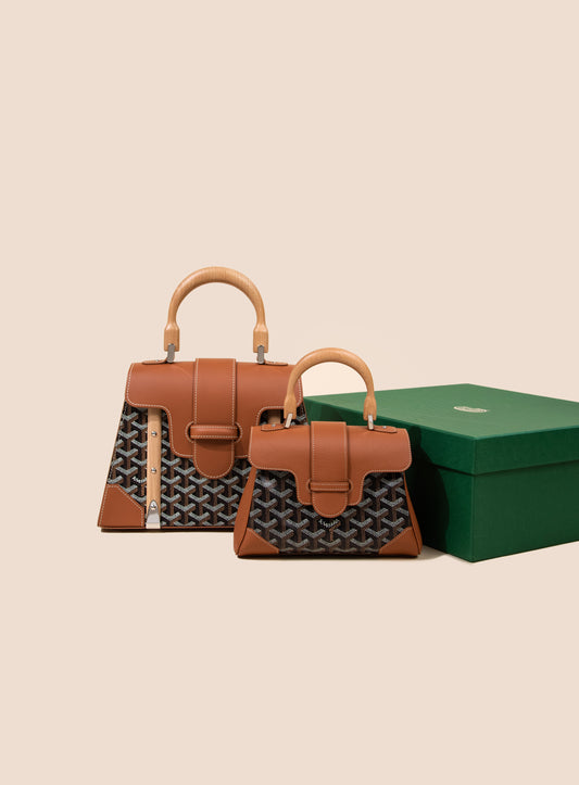 Goyard Saigon Structure PM and Mini Saigon in Tan/Black