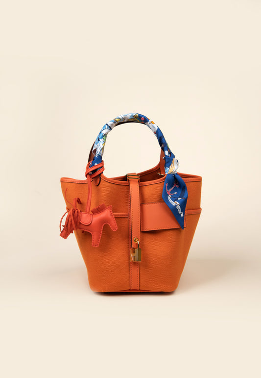Hermès Cargo Picotin 18 in Orange GHW