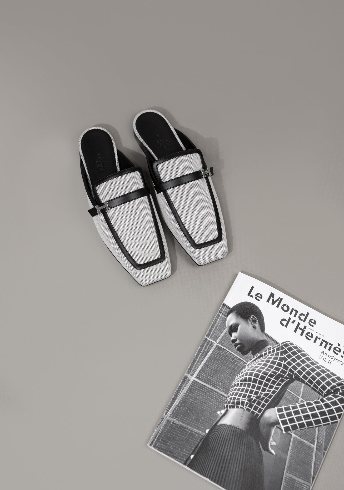 Hermès Groupie Mule in Prunoir/Noir