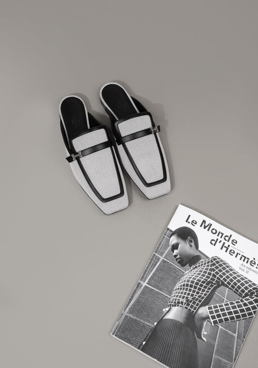 Hermès Groupie Mule in Prunoir/Noir