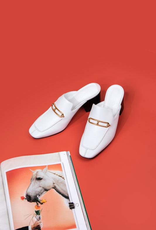 Hermès Colette Loafers in White