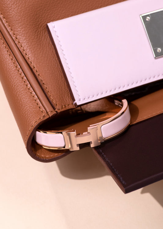 Hermès Clic H Bracelet in Rose Candeur