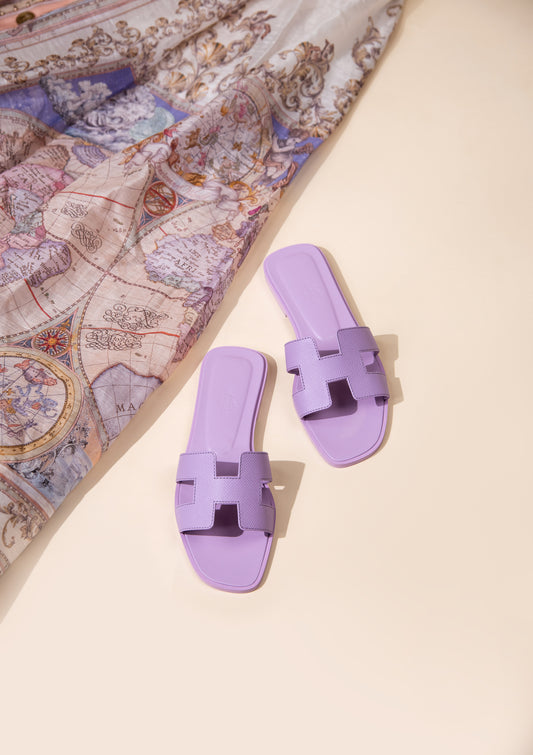 Hermès Oran Sandals in Violet Améthyste