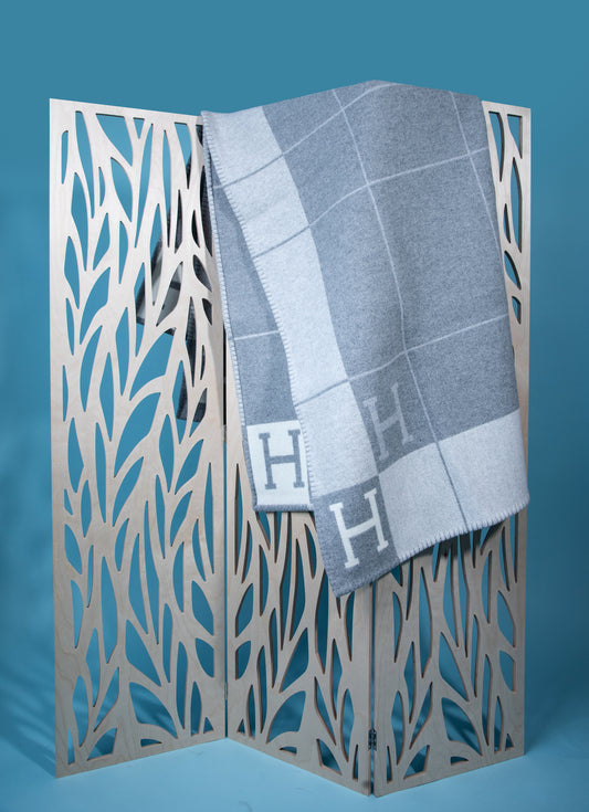 Hermès Avalon Grey Throw Blanket