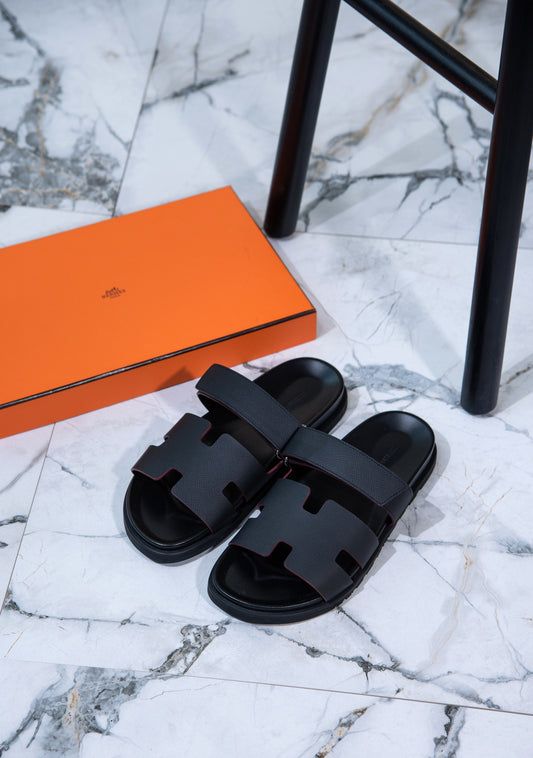 Hermès Chypre Sandals in Blue Indigo