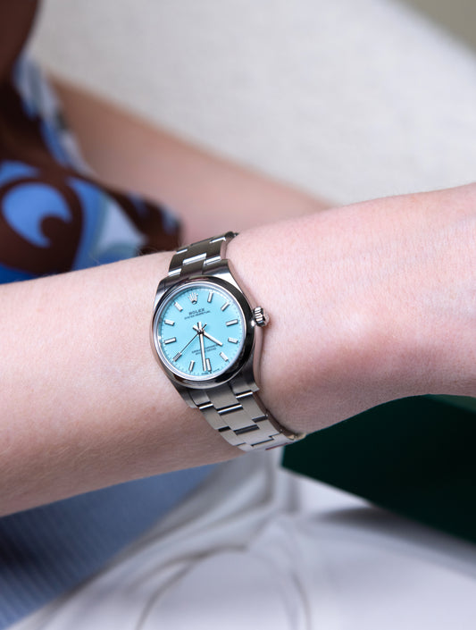 Rolex Oyster Perpetual Watch in Turquoise Blue