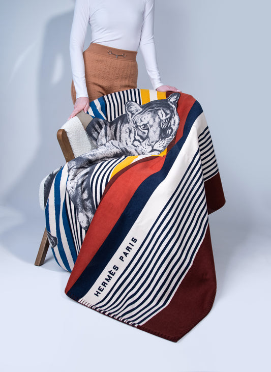 Hermès Tigre Bayadere Cashmere Blanket