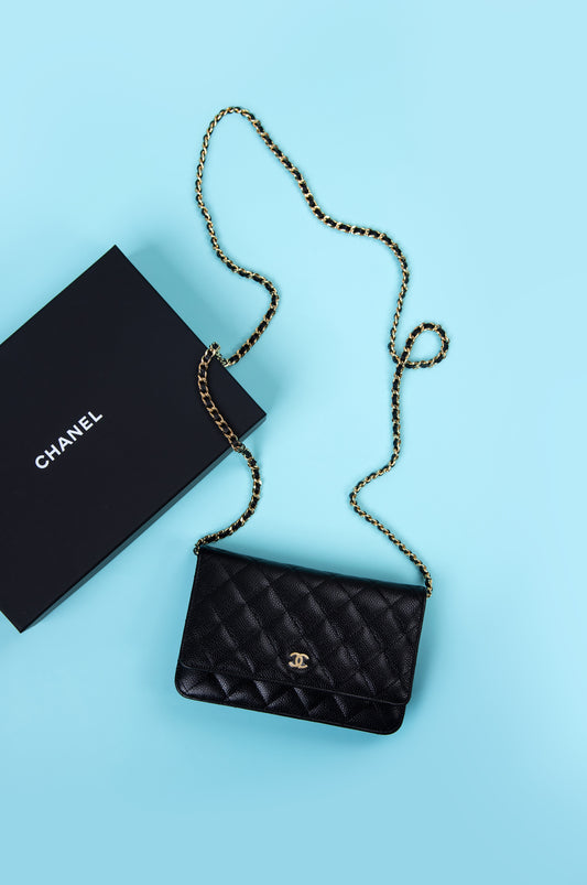 Chanel Classic Black Caviar Wallet on Chain