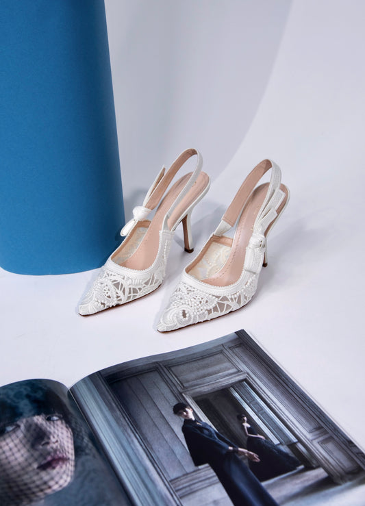 Dior J'Adior Slingback White Pump