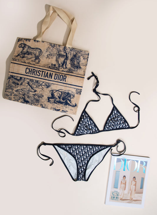 Dior Navy Bathing Suit with Tote Bag