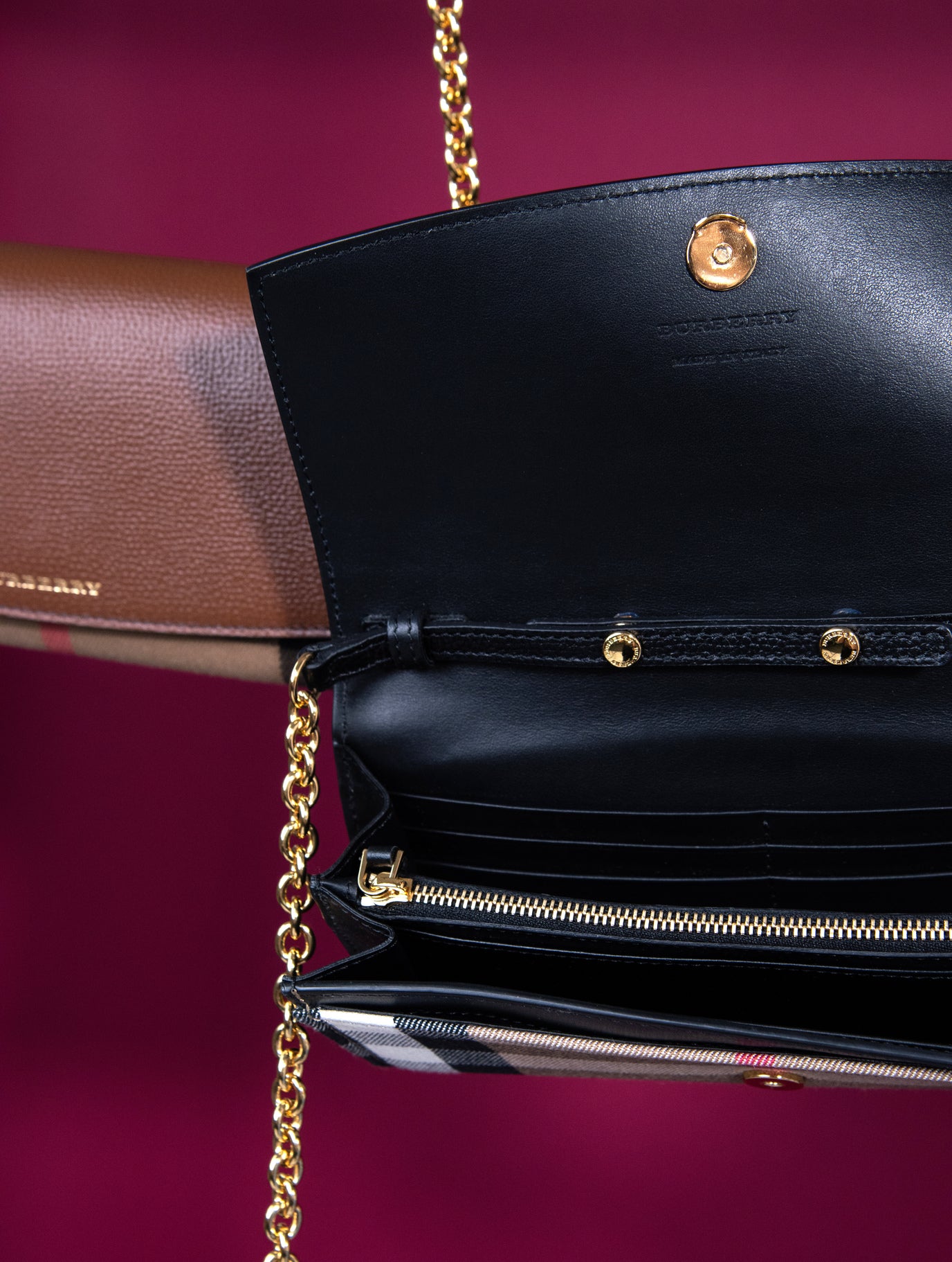 Burberry Henley Leather Clutch Wallet Shoulder Bag