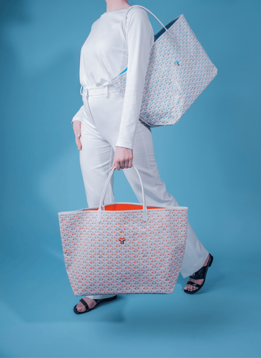 Goyard Saint Louis Claire Voie GM Bag & Powder Pink and Turquoise Blue