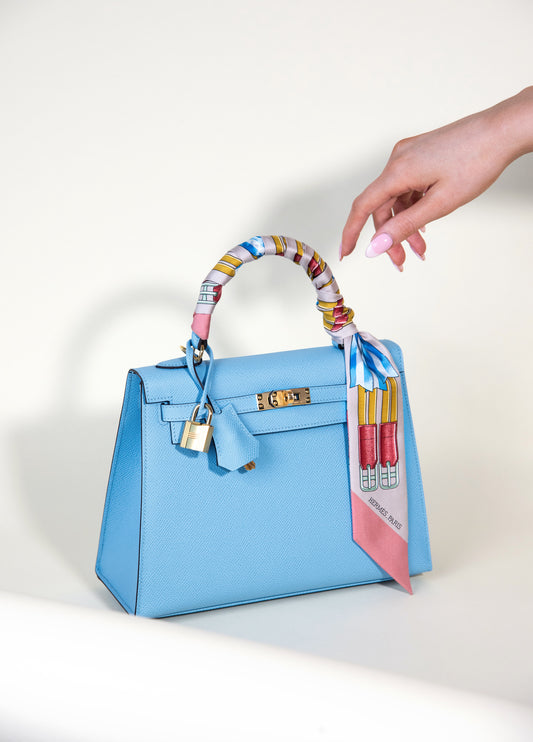 Hermès Kelly 25 in Blue Celeste with GHW