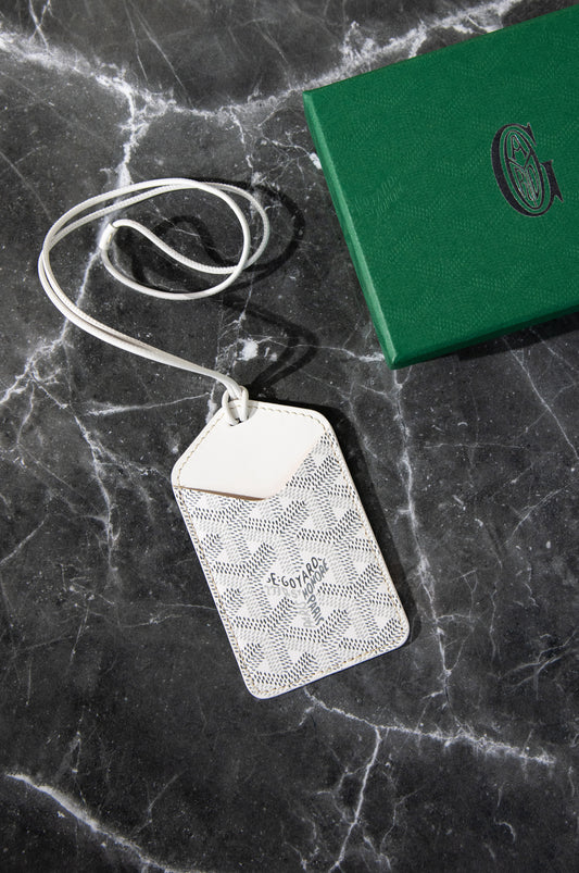 Goyard Leather ID Tag Holder in White