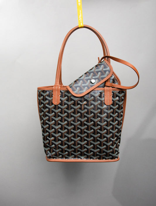 Goyard Anjou Mini Reversible Bag in Black & Tan