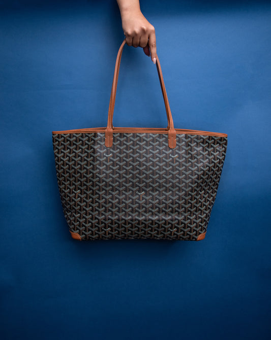 Goyard Saint Louis PM Classic Tote Tan/Black