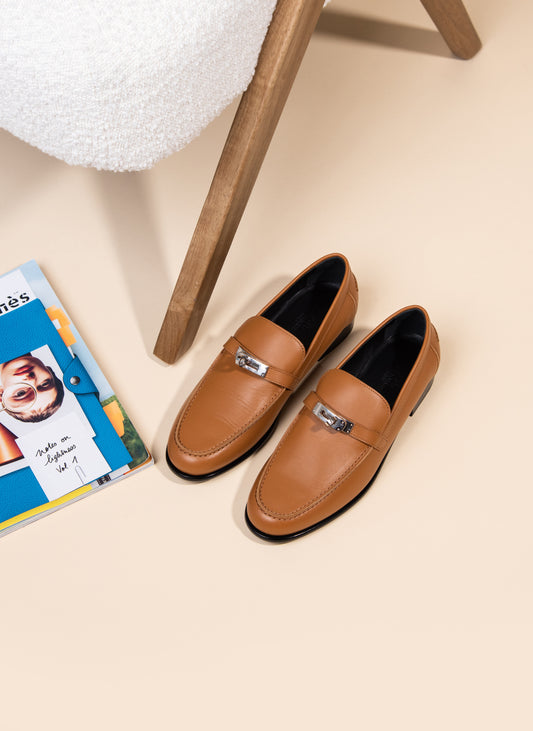 Hermès - Destin Loafers in Naturel PHW