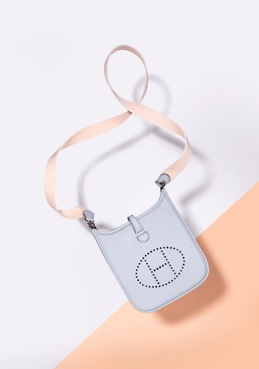 Hermès - Mini Evelyne in Blue Brume