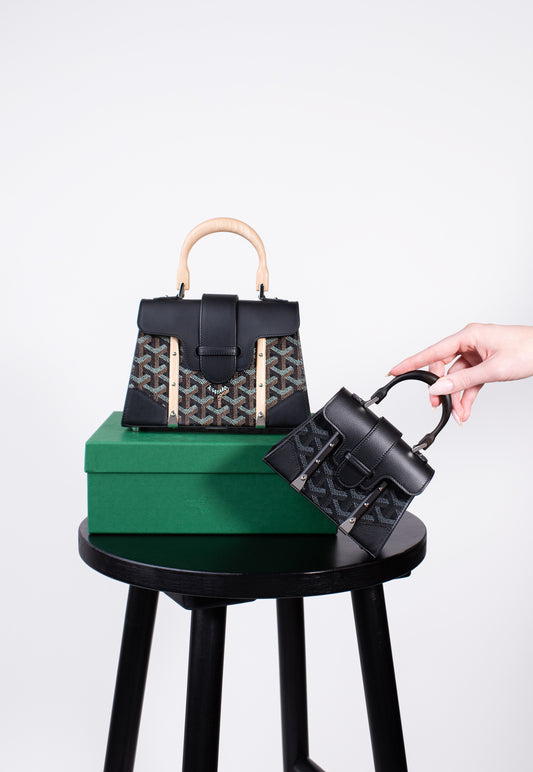 Goyard Mini Saigon Structure Black Bag & Nano Saigon Structure Black Bag