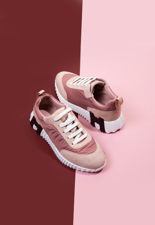 Hermès - Bouncing Sneakers in Rose/Rose Opaline