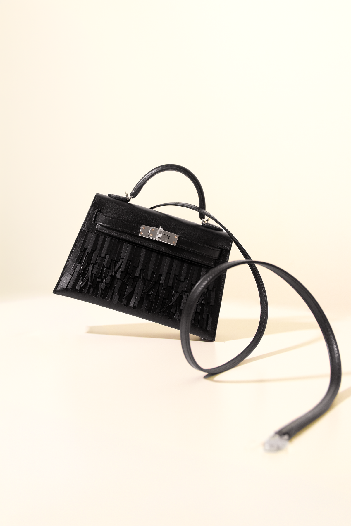 Hermès Kelly Sellier 20 Pampilles in Black PHW
