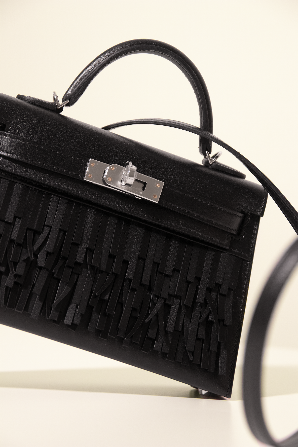 Hermès Kelly Sellier 20 Pampilles in Black PHW