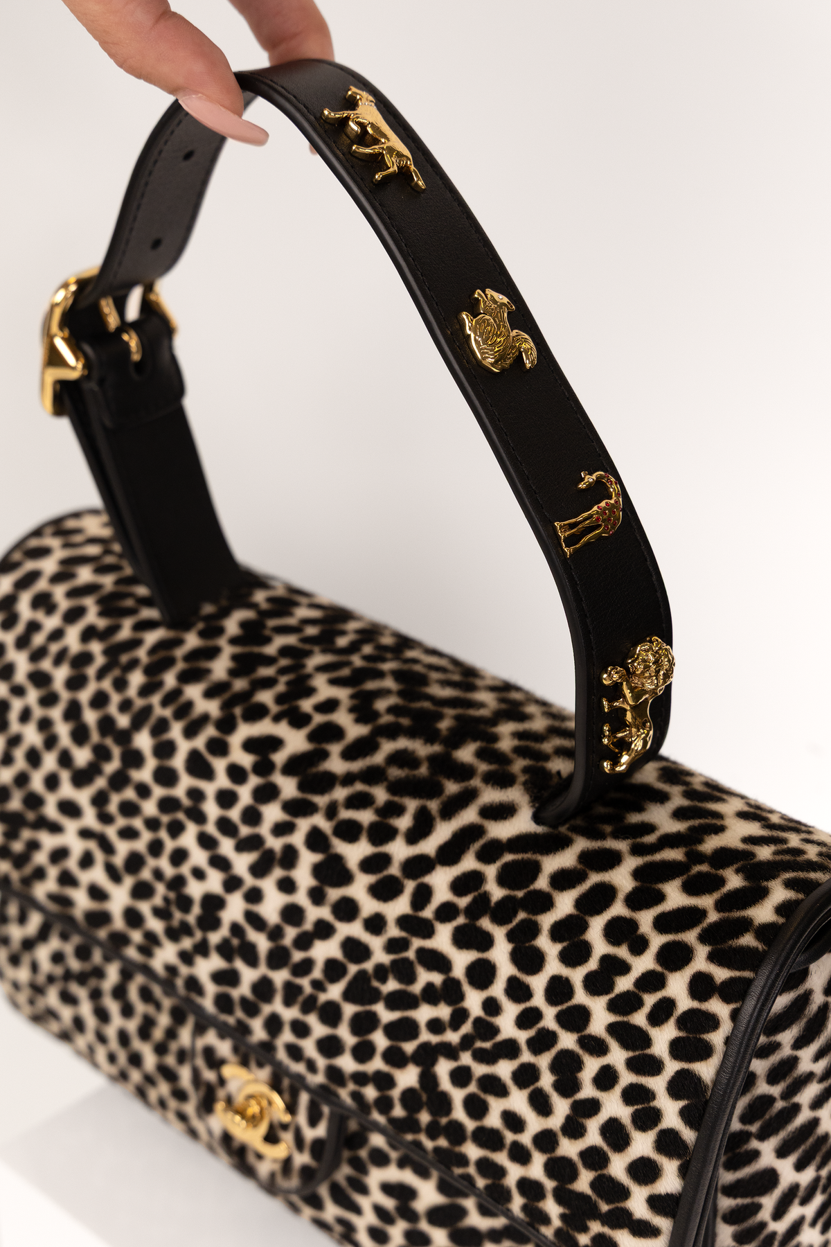 Chanel "Dalmation Print" Flap Bag with Handle