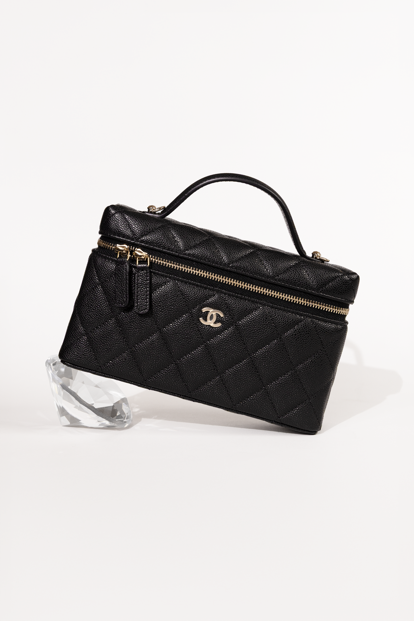 Chanel Black Vanity Case with Chain
