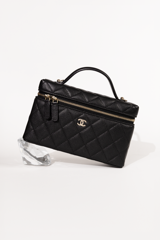 Chanel Black Vanity Case with Chain