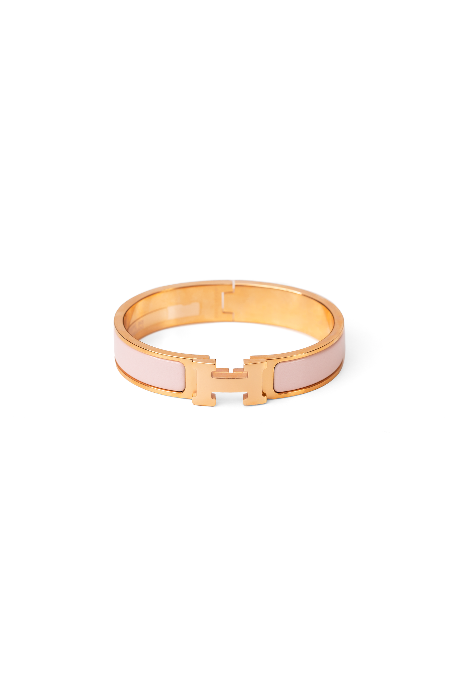 Hermes Clic H Bracelet in Pink/Rose Gold