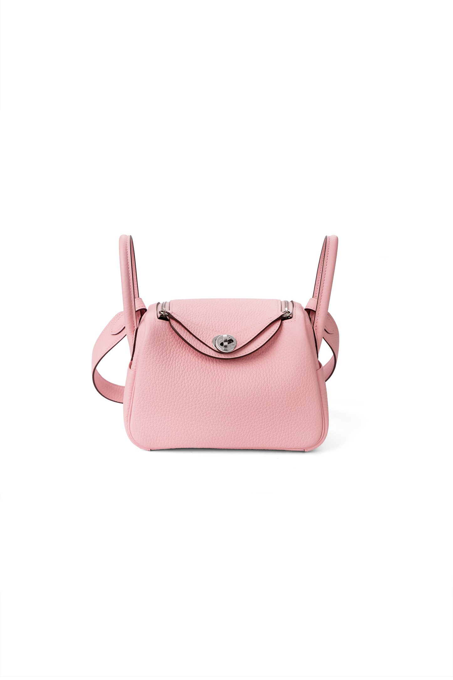 Hermes Mini Lindy in Rose Sakura with Silver Hardware