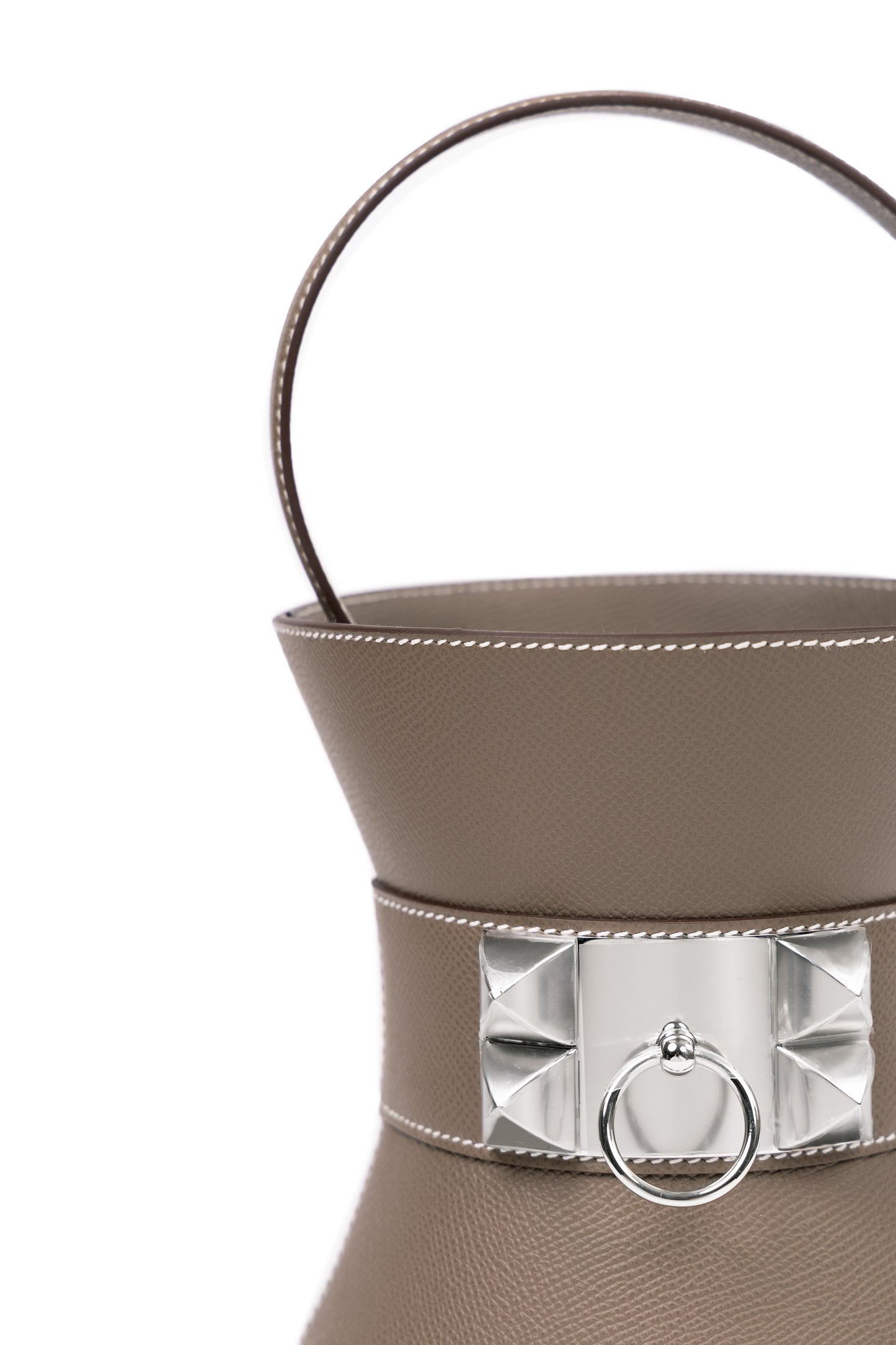 Hermes Mini Medor in Etoupe with Silver Hardware