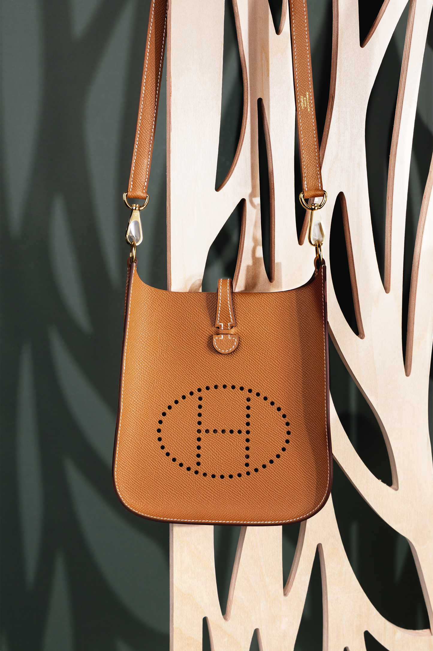 Hermès Mini Evelyne Sellier Epsom Gold GHW