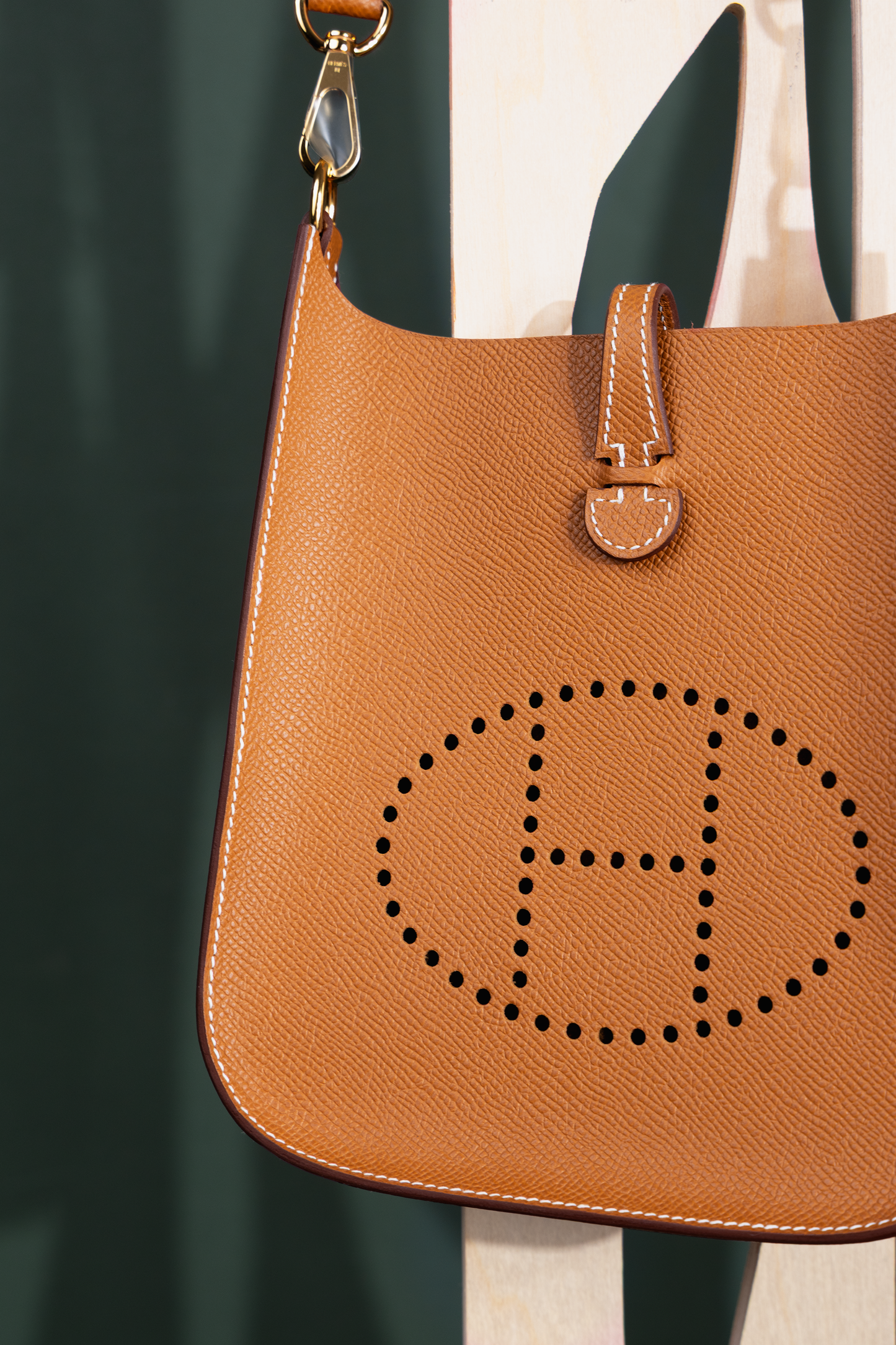 Hermès Mini Evelyne Sellier Epsom Gold GHW