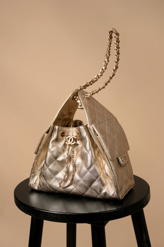 Chanel Hobo 25 Metallic Gold Bag