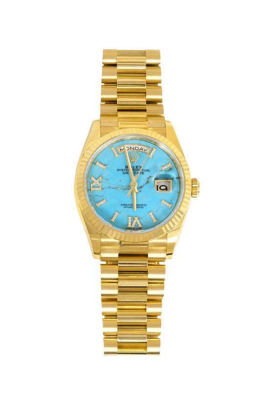 Rolex Day Date 36mm in Yellow Gold with Turquiose Dial