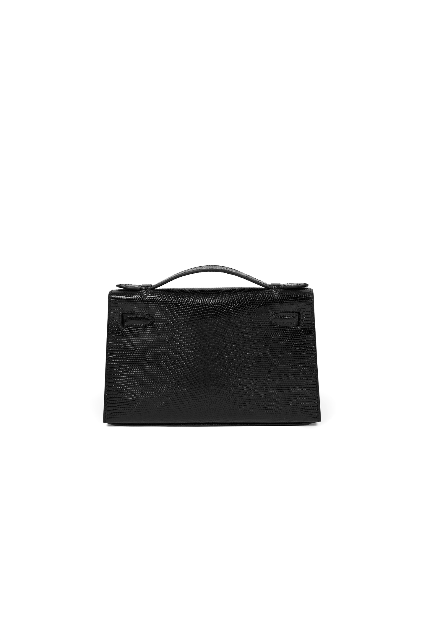 Hermès Kelly Pochette Black Lizard PHW