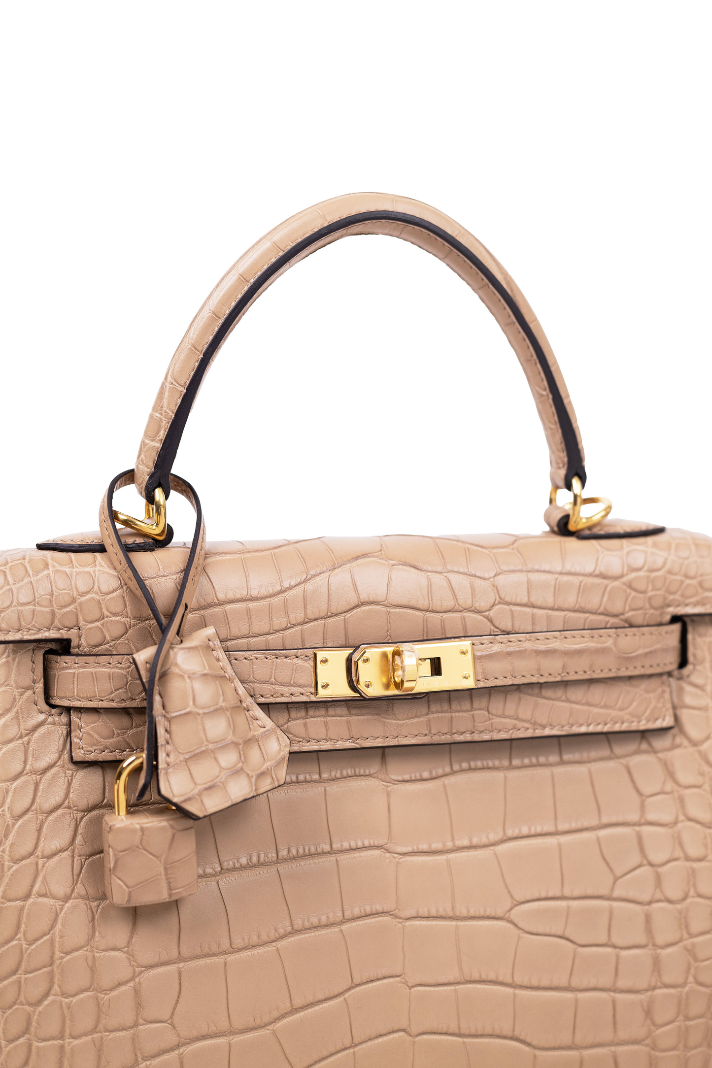 Hermès Kelly 25 Matte Alligator Chai GHW